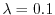 $ \lambda = 0.1$