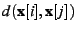 $ d(\textbf{x}[i],\textbf{x}[j])$