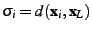 $\displaystyle \sigma_i = d(\textbf{x}_i,\textbf{x}_L)$