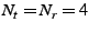 $ N_t = N_r = 4$