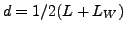 $ d=1/2(L+L_W)$