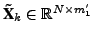 $ \textbf{\~X}_k \in \mathbb{R}^{N \times m_1'}$