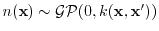 $ n({\boldsymbol{\mathbf{x}}}) \sim \mathcal{GP}(0,k({\boldsymbol{\mathbf{x}}},{\boldsymbol{\mathbf{x}}}'))
$