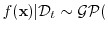 $\displaystyle f({\boldsymbol{\mathbf{x}}})\vert{\cal D}_t \sim \mathcal{GP}($