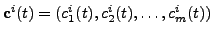 $ {\bf
c}^i(t)=(c_1^i(t),c_2^i(t),\dots, c_m^i(t))$